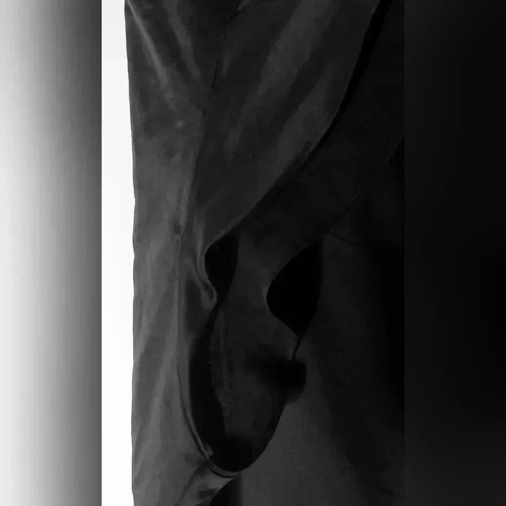 Victoria's Secret Black "Love" Lounge Robe front Tie Ruffle Sleeve Sati… - Picture 4 of 4